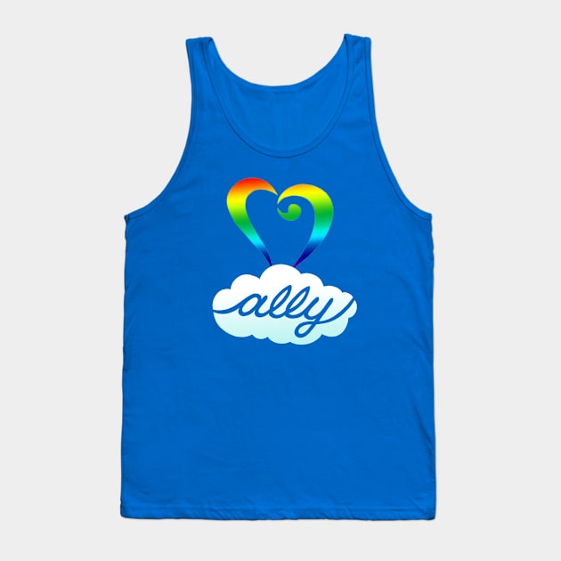 Rainbow Heart LGBT Ally Shirt Tank Top by AdrienneAllen